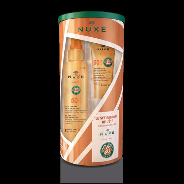 Spray Fondant Haute Protection SPF 50, Nuxe, 25,95 € (édition limitée Roland Garros).