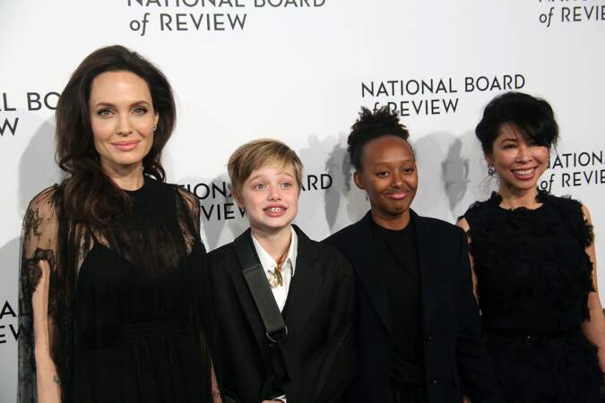 Shiloh, Zahara et leur mère Angelina Jolie le 9 janvier 2018