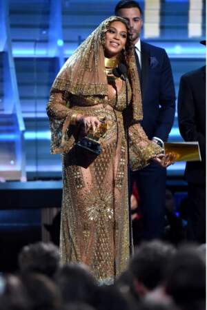 Beyoncé sur la scène des Grammys le 12 février dernier 