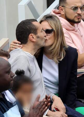 Zinedine Soualem et sa compagne Caroline Faindt  à Roland Garros 2019 à Paris, France, le 29 mai 2019. 
