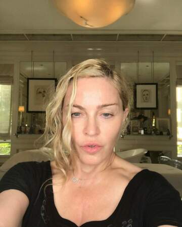 Madonna a partagé un selfie avant/après sa mise en beauté pour le Met Gala, le 1er mai 2017