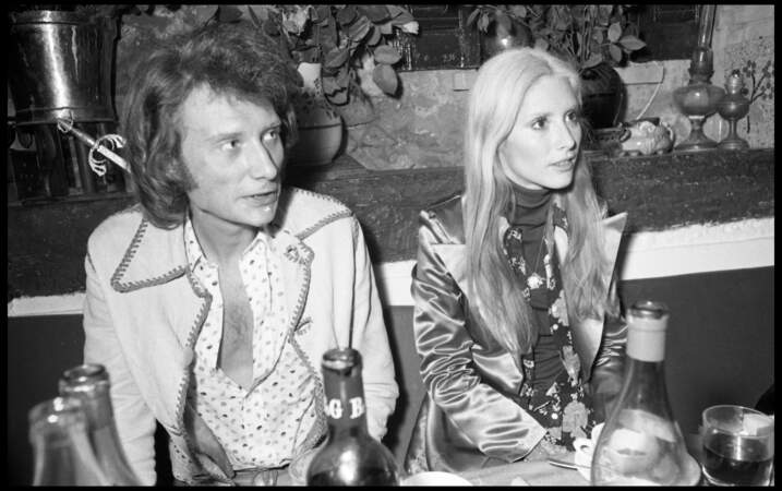 Johnny Hallyday et la chanteuse Nanette Workman, en 1972.