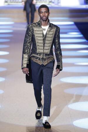 Christian Combs, le fils de Puff Daddy, est le sosie de son père lors du défilé Dolce & Gabbana