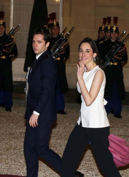 Brune Poirson et son mari à l'Elysée pour un dîner d'Etat à l'Elysée, en mars 2018