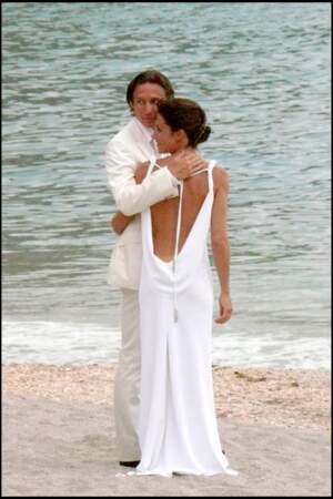 Alessandra Sublet arborait une magnifique robe blanche et dos nu lors de la cérémonie religieuse 