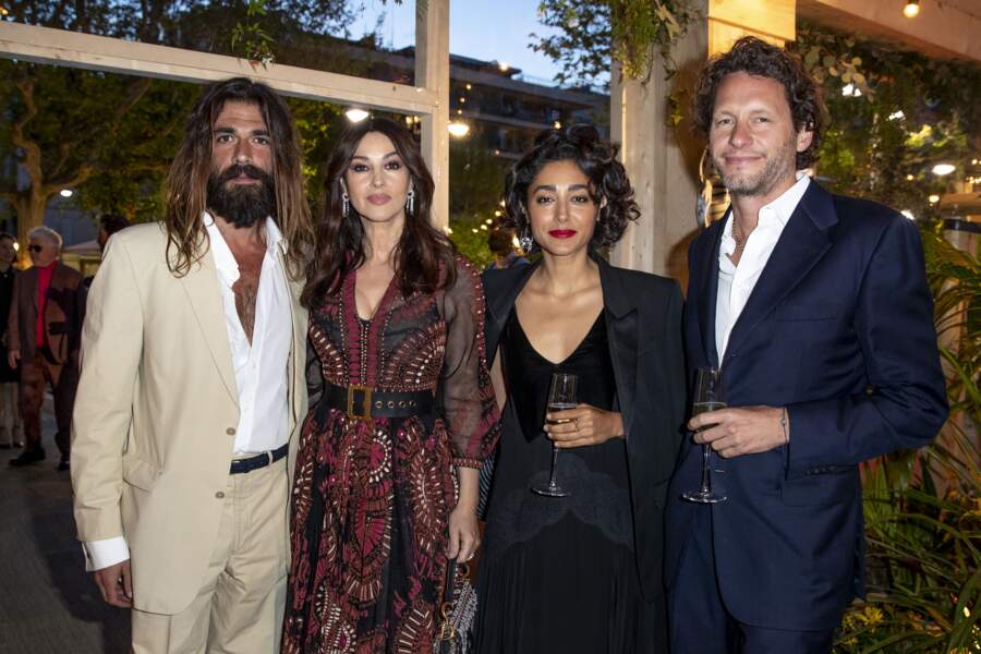 Monica Bellucci, Nicolas Lefebvre, Goshifteh Farahani, lors du dîner Dior, à Cannes