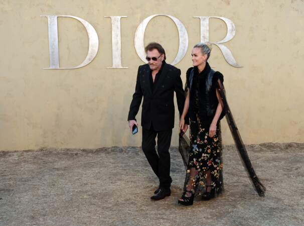 Johnny et Laeticia Hallyday au défilé Dior croisière by Maria Grazia Chiuri à Calabasas, le 11 mai 2017