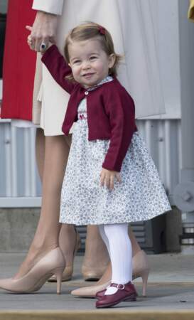 La princesse Charlotte le 1er octobre 2016 à Victoria à l'occasion du voyage officiel de ses parents au Canada