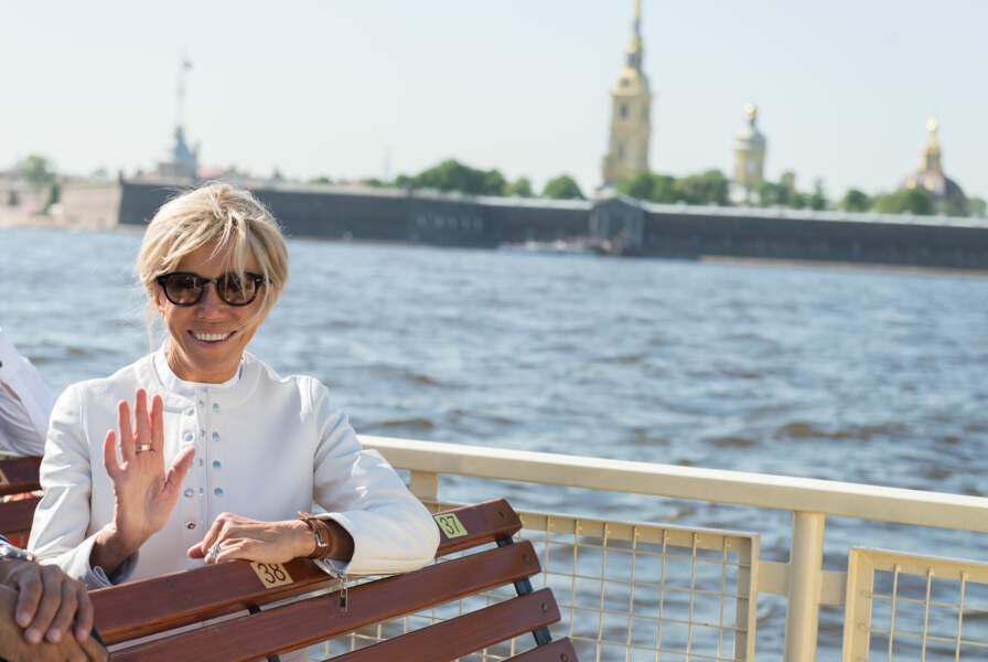 Brigitte Macron visite la ville de St Petersbourg, le 25 mai 2018