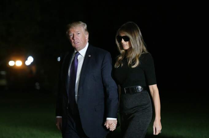 Le président Trump et sa femme Melania de Las Vegas à Washington le 4 octobre 2017