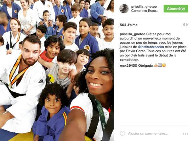 Priscilla Gneto à la rencontre de jeunes judokas brésiliens