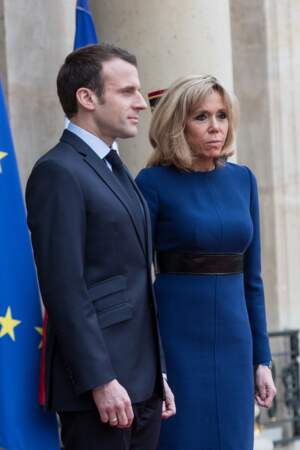 Emmanuel Macron et sa femme Brigitte Macron reçoivent le grand-duc et la grande duchesse du Luxembourg