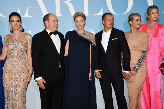 Alessandra Ambrosio, le prince Albert II de Monaco, la princesse Charlene, Orlando Bloom, Katy Perry, et Toni Garrn