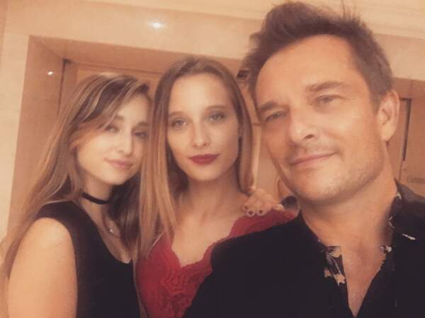 David Hallyday avec ses filles Emma et Ilona Smet, en septembre 2016 à Londres