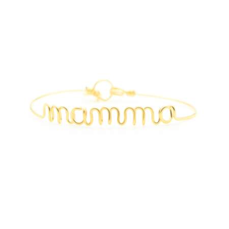 Bracelet en fil de cuivre doré à l’or fin collection spéciale «Wonder mum», Atelier Paulin, 95 €.