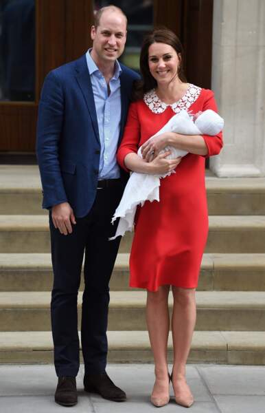 Kate Middleton et le prince William quelques heures après la naissance du prince Louis