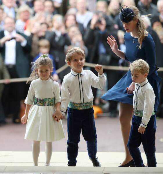 Lady Louise Mountbatten-Windsor, George et Charlotte de Cambridge à Windsor le le 12 octobre 2018