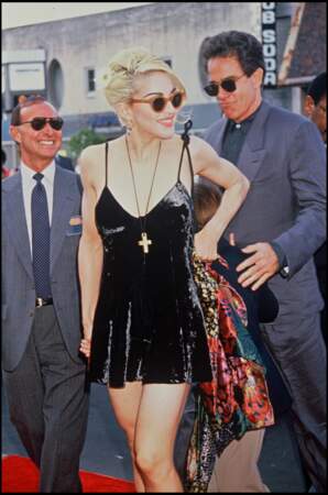 Madonna et Warren Beatty à la première du film "Dick Tracy" en 1990