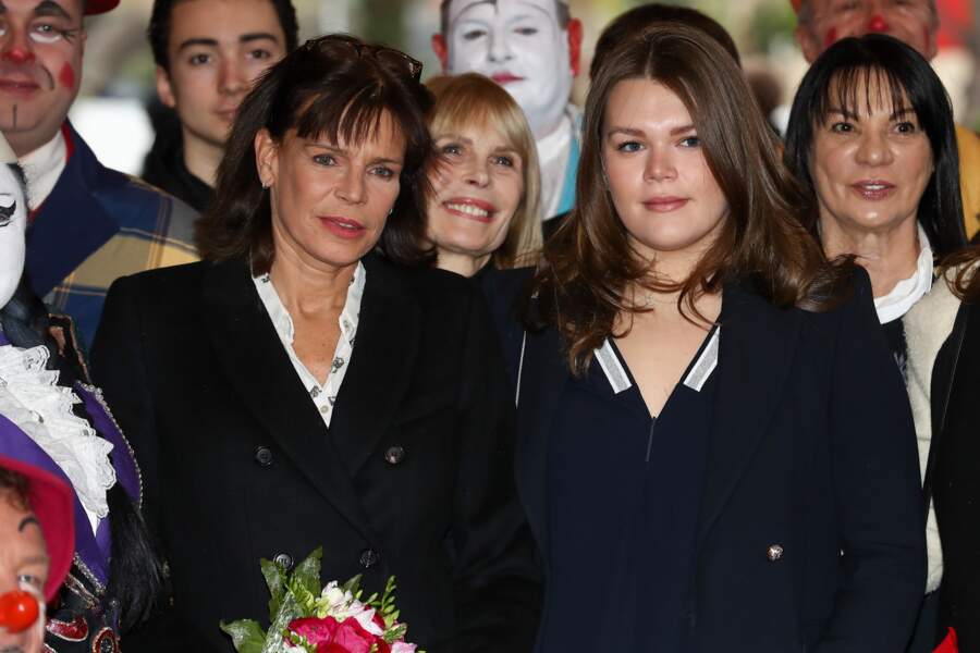 Stéphanie de Monaco et sa fille Camille Gottlieb assistent au Festival du Cirque de Monte-Carlo, le 22 janvier 2017
