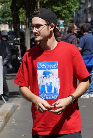 René-Charles Angélil devant l'hôtel Royal Monceau à Paris le 21 juillet 2017