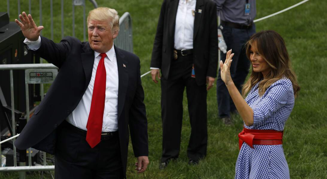 Donald et Melania Trump célèbrent l'indépendance américaine à la Maison Blanche le 4 juillet 2018