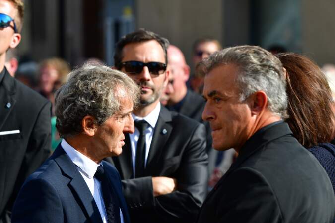Alain Prost et Jean Alesi aux obsèques d'Anthoine Hubert à Chartres, le 10 septembre 2019