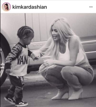 Kim Kardashian et son petit Saint