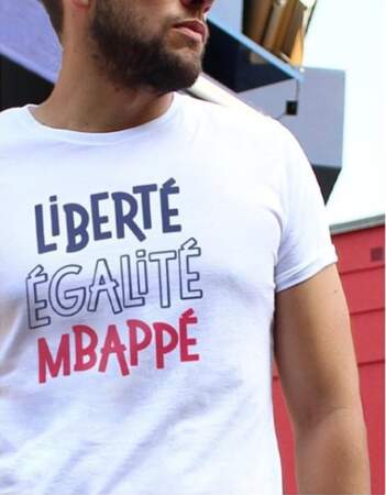 T-shirt Liberté, Egalité, Mbappé sur monsieurtshirt.com
