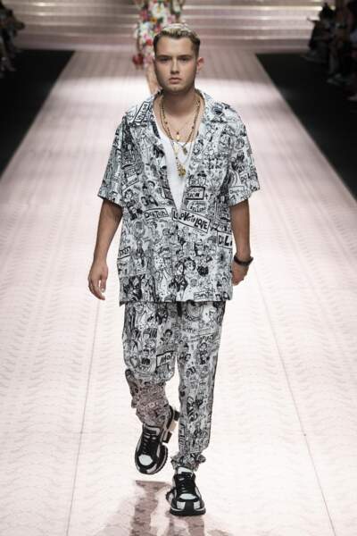 Rafferty Law, fils de Jude Law, pour Dolce & Gabbana, à Milan, le 23 septembre 2018.