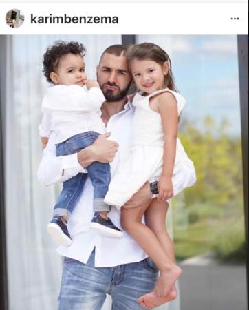 Karim Benzema et ses 2 enfants
