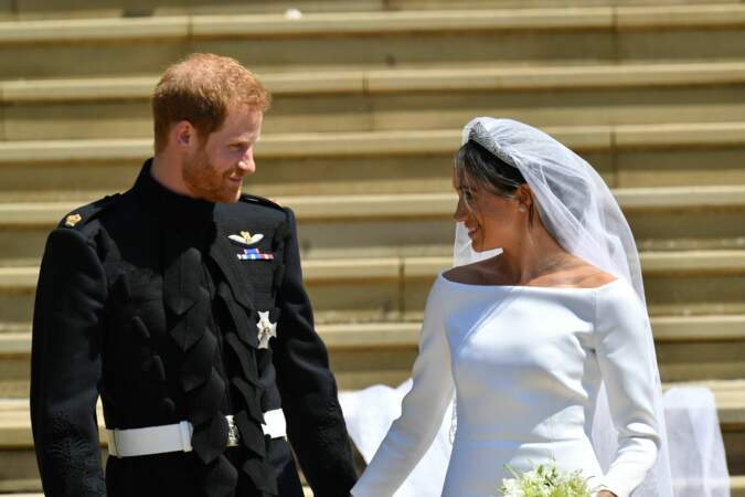 Le prince Harry et Meghan Markle après leur mariage
