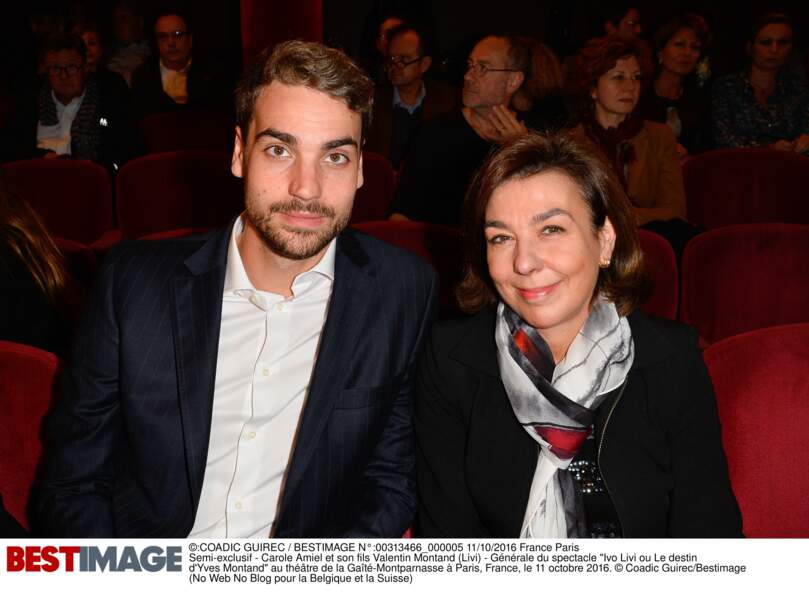 Carole AHamiel et Valentin Montand au spectacle de "Ivo Livi ou Le destin d'Yves Montand" 