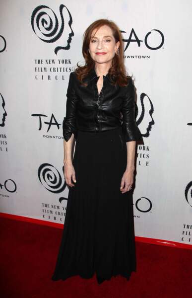 Isabelle Huppert sur le tapis rouge des New York Film Critics Circle Awards