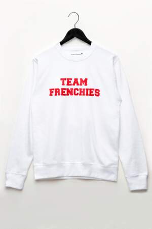 Sweat Blanc Team Frenchies, Florette Paquerette, 40€