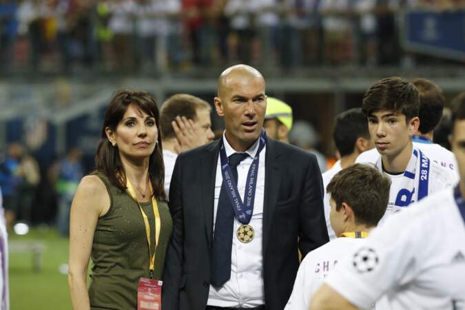 Zinedine Zidane, sa femme Veronique et deux de leurs fils - ABACA