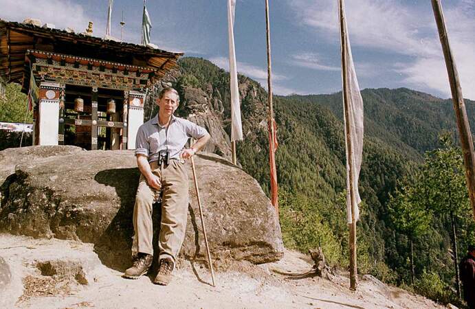 Le Prince Charles au monastère du Nid du Tigre en 1998 - Bhoutan - ABACA