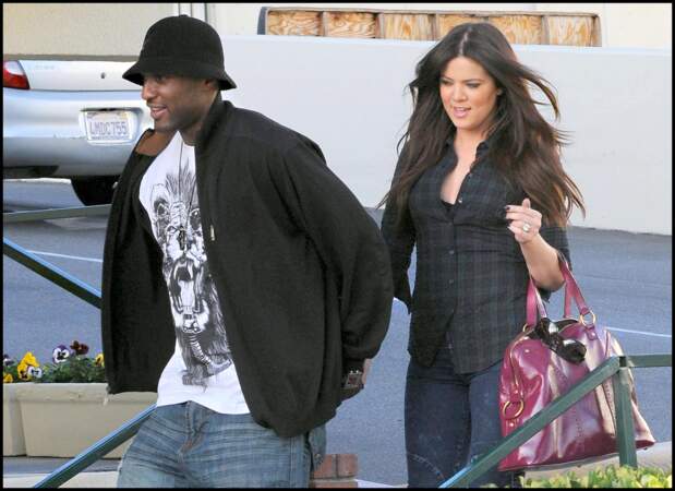Khloe Kardashian et Lamar Odom à Los Angeles en 2009