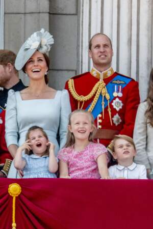 Kate Middleton, le prince William, la princesse Charlotte, Savannah Phillips et le prince George