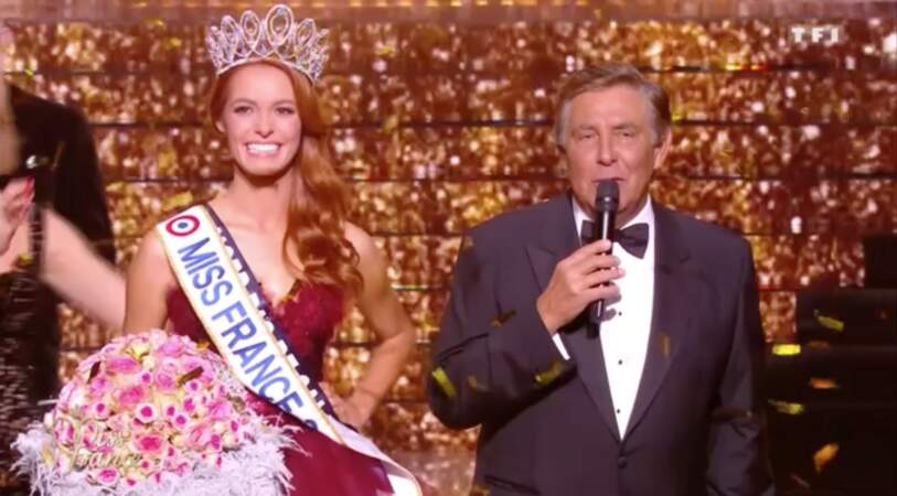 Jean Pierre Foucault et Maéva Coucke, Miss France 2018 le 15 décembre 2017