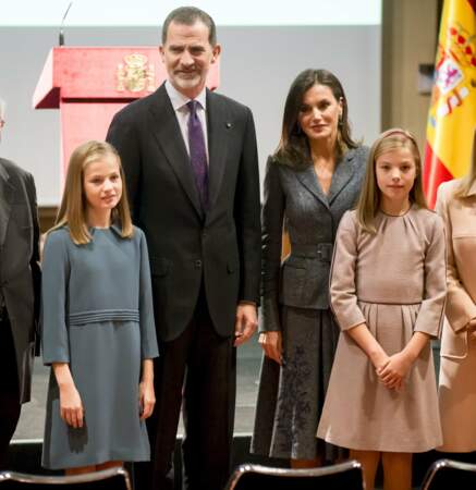 Le roi Felipe VI d'Espagne, la reine Letizia Ortiz et leurs filles la princesse Leonor et l'infance Sofia d'Espagne