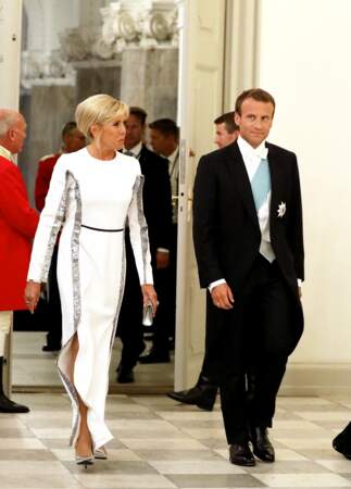 Une tenue Louis Vuitton déjà portée par Brigitte Macron le 28 août 2018 au Danemark