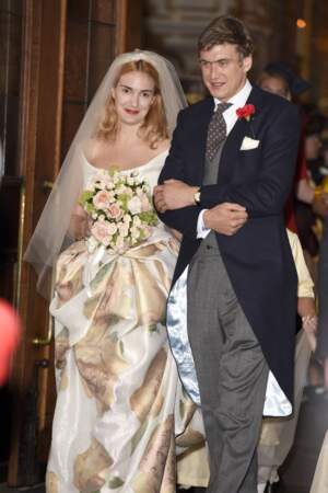 Maria Theresia von Thurn und Taxis (en robe Vivienne Westwood) et Hugo Wilson lors de leur mariage le 13/09/14