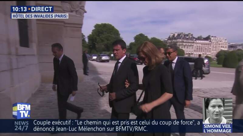 Obsèques de Simone Veil : Manuel Valls et son épouse Anne Gravoin