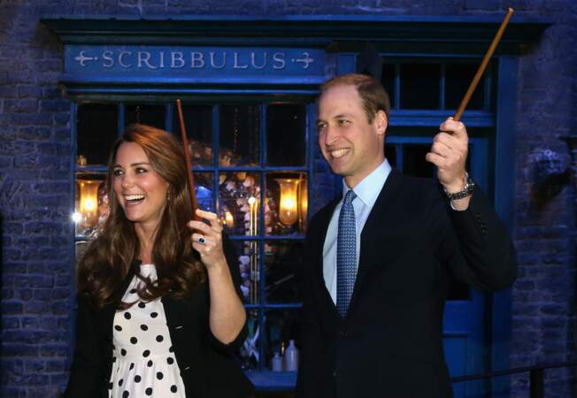 Kate et William gagnés par la magie d'Harry Potter, aux Warner Bros Studios de Leavesden le 26 avril 2013
