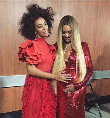 Beyoncé aux Grammy Awards, avec sa sœur Solange