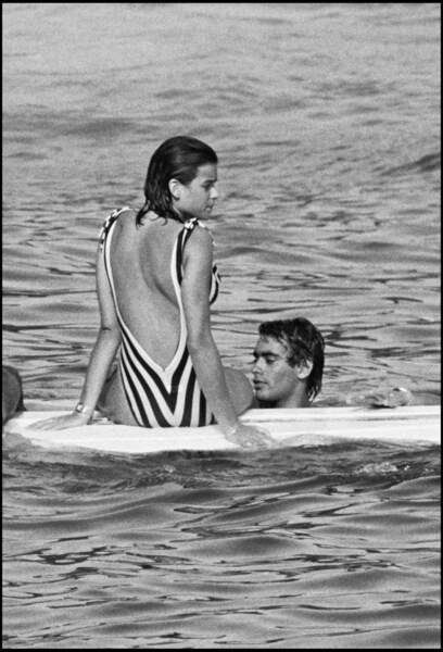 Stéphanie de Monaco et Anthony Delon à Saint Tropez, en 1984