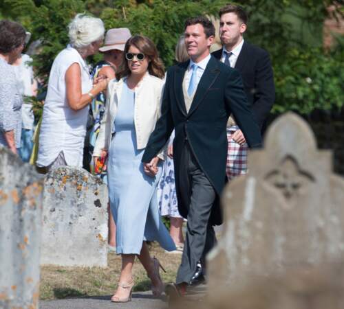 Eugenie d'York et Jack Brooksbank au mariage de Charlie Van Straubanzee et Daisy Jenkins le 4 août 2018