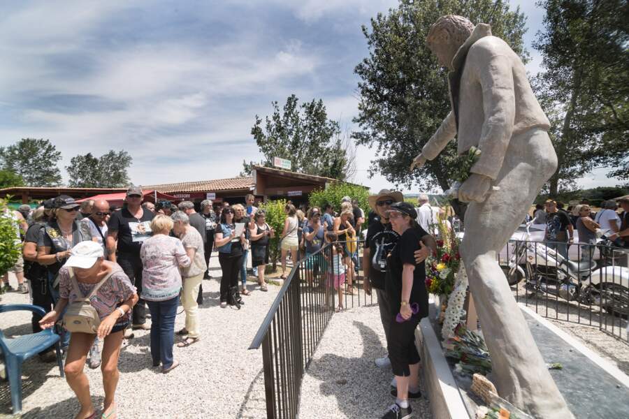 La statue de Johnny Hallyday lors de son inauguration le 16 juin à Viviers