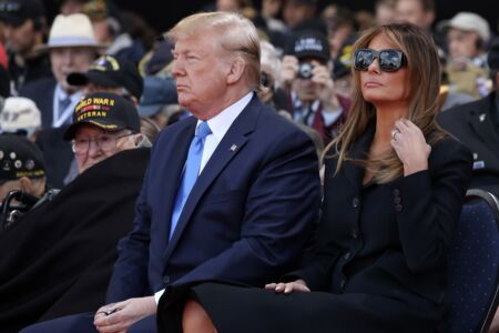Le couple Trump, Melania cachée derrière ses lunettes de soleil