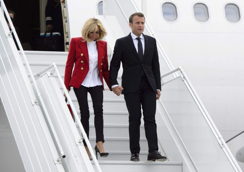 Brigitte et Emmanuel Macron arrivent à Ottawa, Canada, le 6 juin 2018